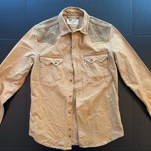 Filson-Levis Western Sawtooth TAN Shirt/Jacket S Oil Cloth Yoke Trucker Shacket